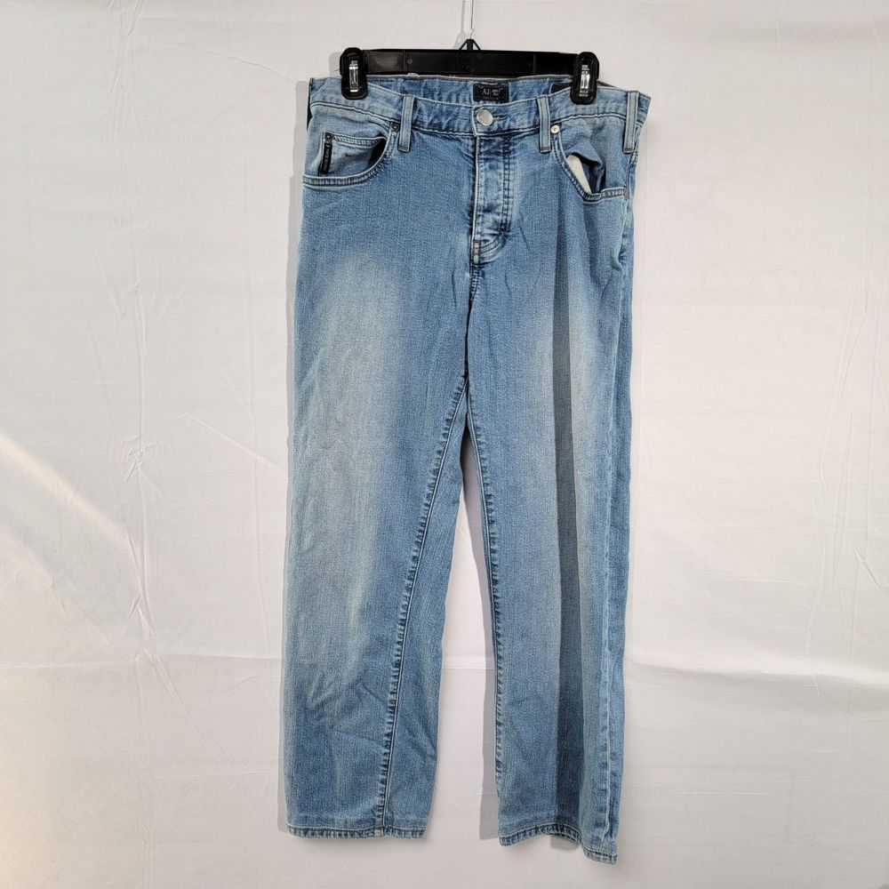 Emporio Armani Blue Faded Super Flattering Straight Leg Mid-High Rise Jeans 31